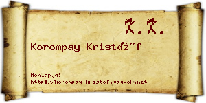 Korompay Kristóf névjegykártya