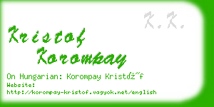 kristof korompay business card